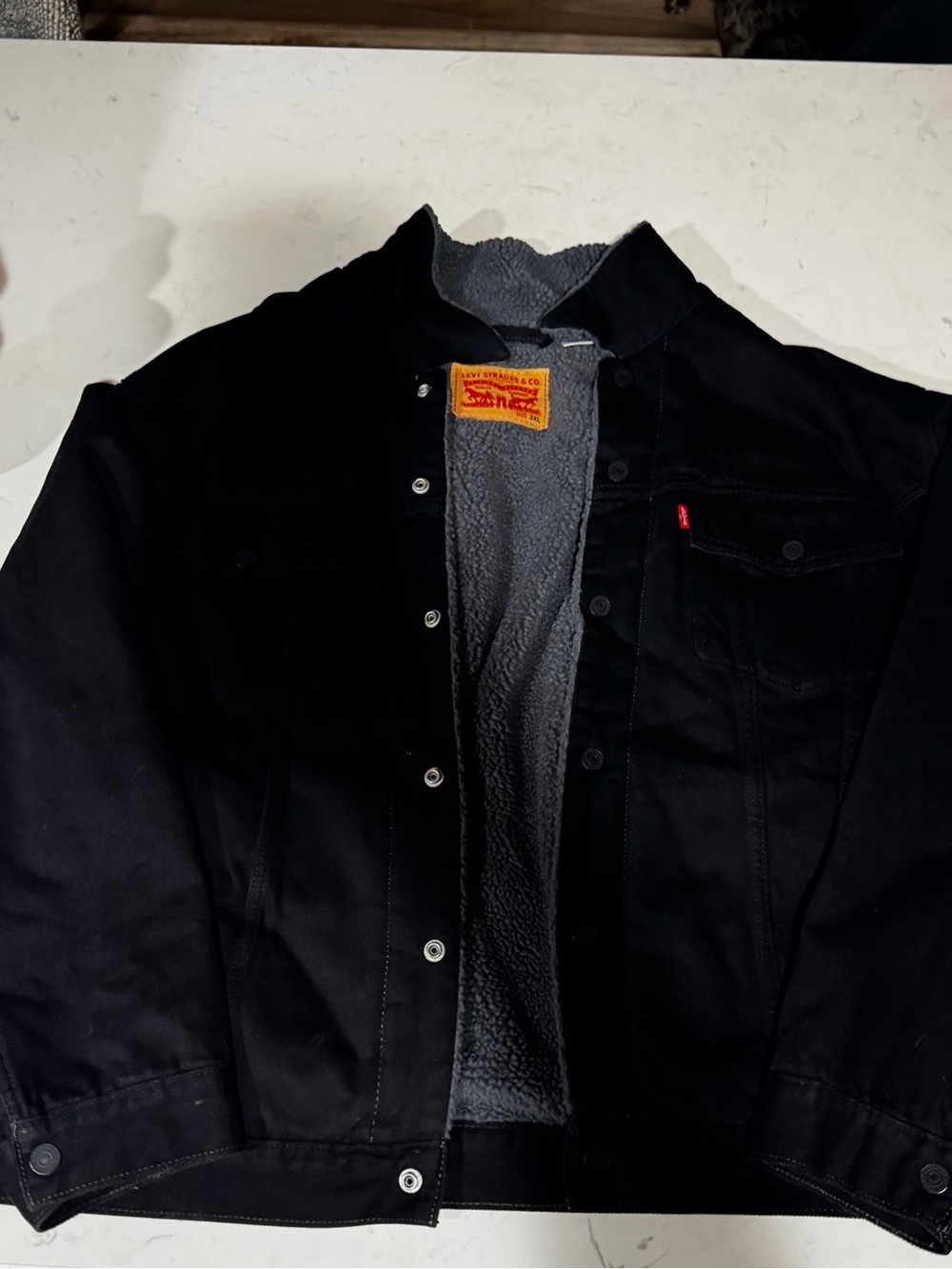 Levi's Black Sherpa-Lined Trucker Jacket
